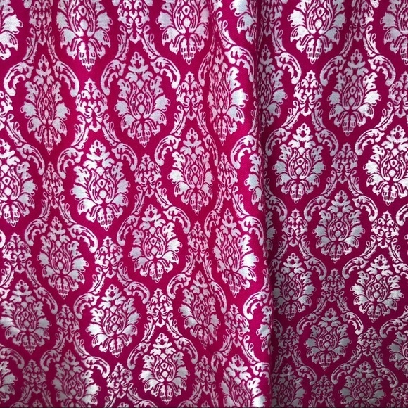 Fuchsia/Pink & White Damask Midi Skirt - Picture 4 of 7